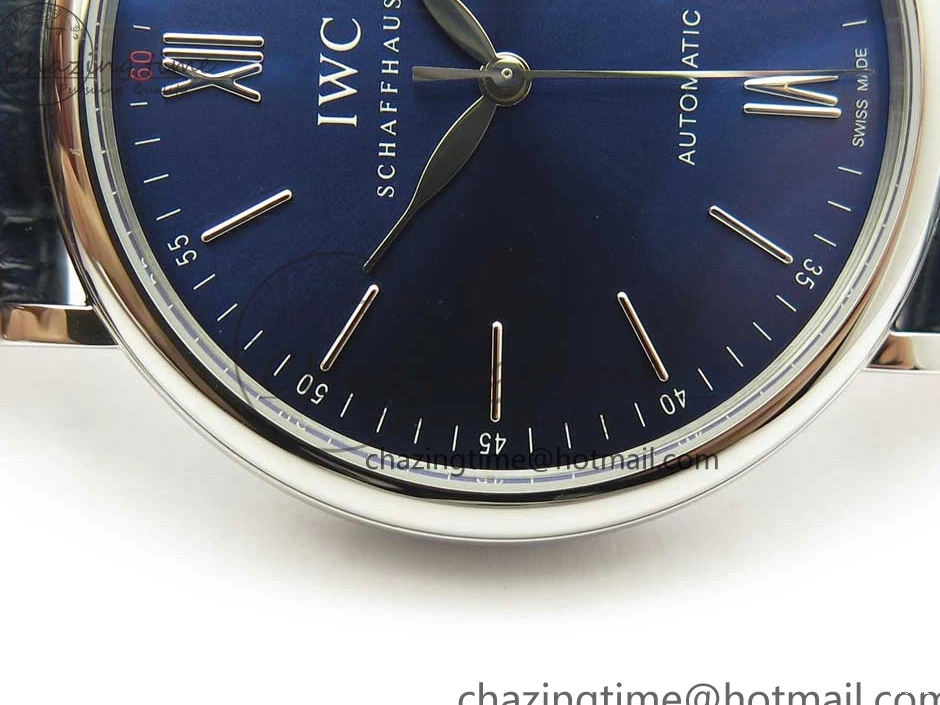 MIROTIME 0103 Portofino Automatic SS FKF 1:1 Best Edition Blue Dial on Blue Leather Strap A Cozy 7133